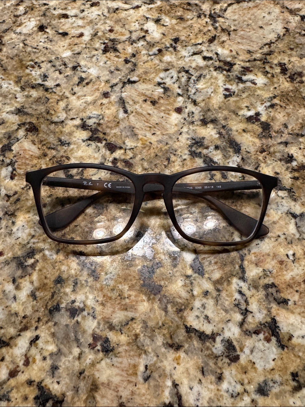 Ray-Ban Men's Brown Tortoise Rectangular Eyeglasses